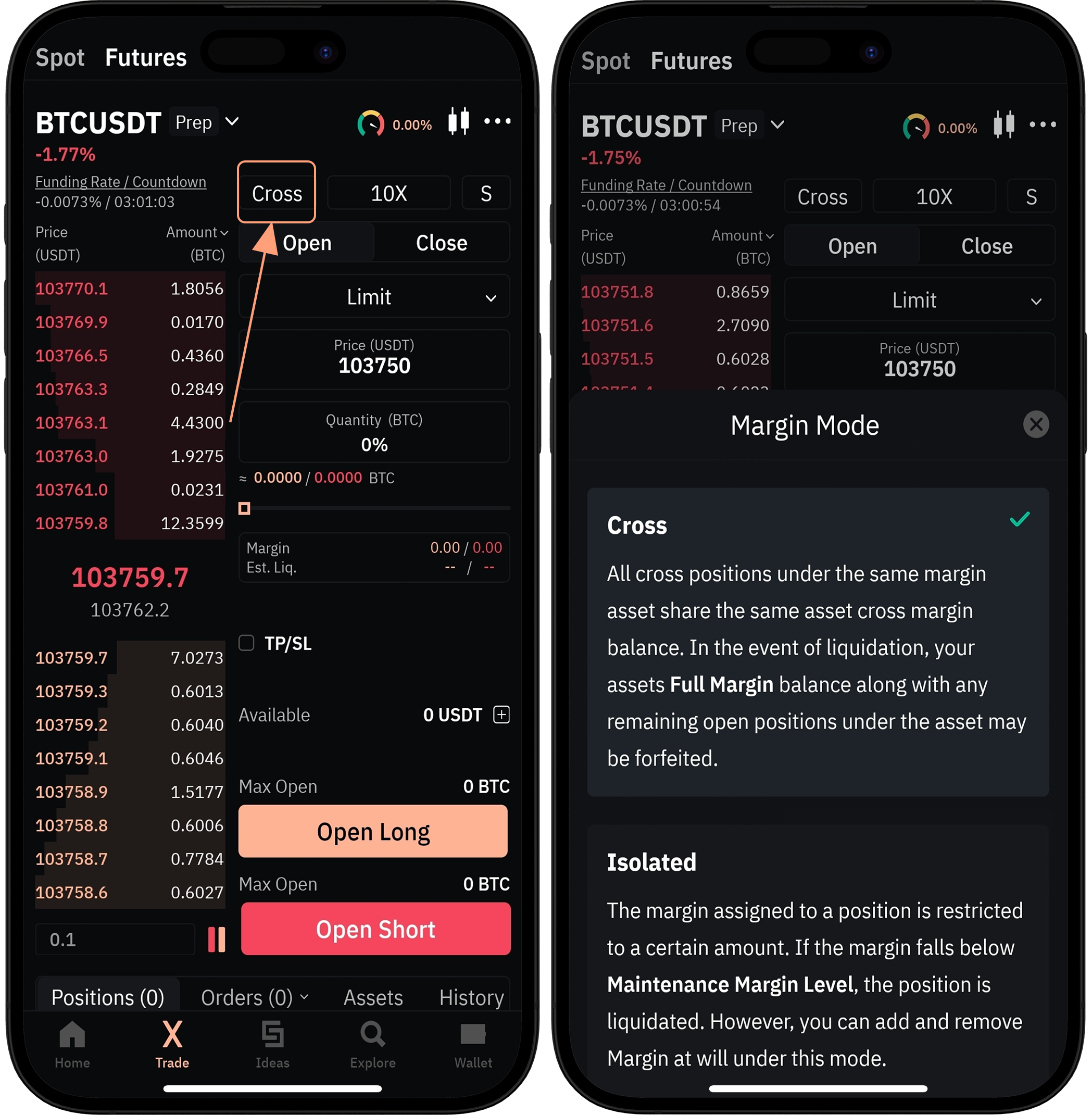 SorooshX Exchange Cross Isolated Margin