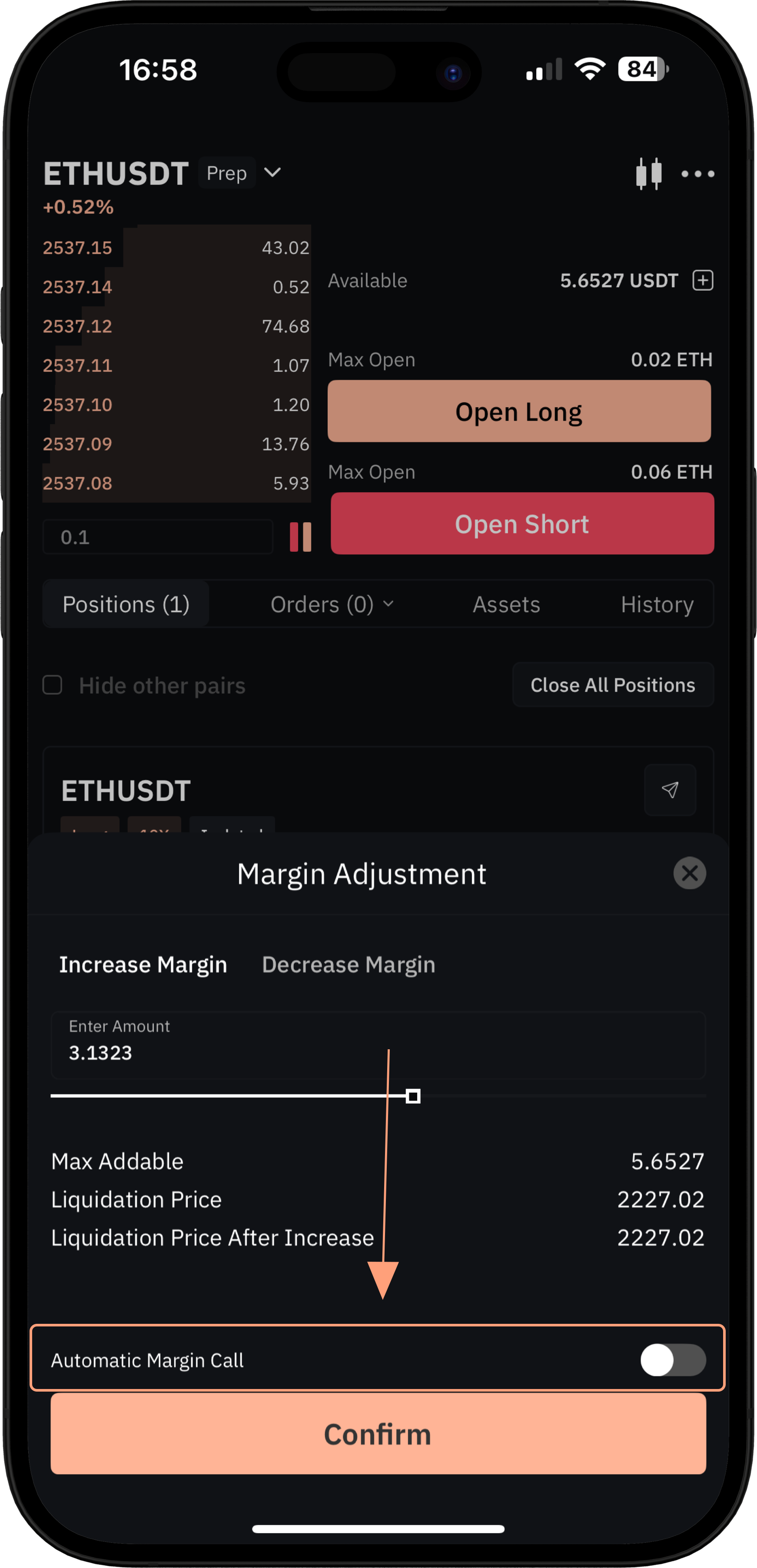 SorooshX Exchange Automatic Margin Call